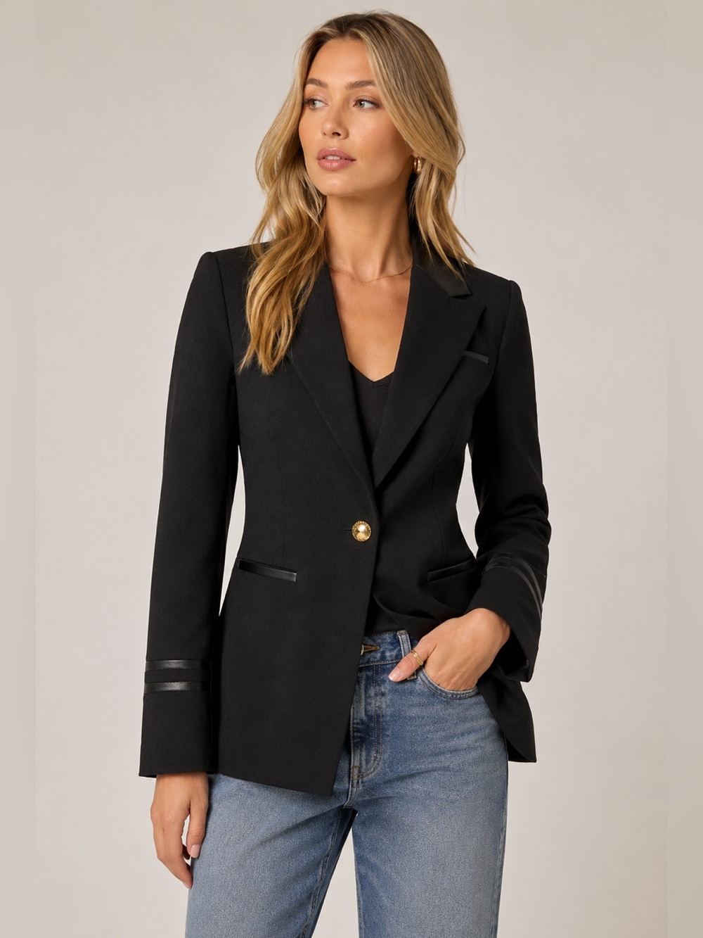 Juicy Couture Black Tailored Blazer with Gold Button 0
